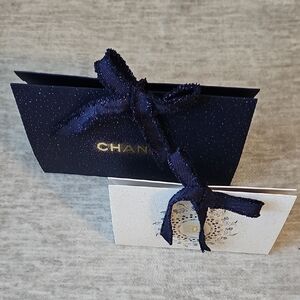 Chanel Midnight Blue Card Holder with Ribbon